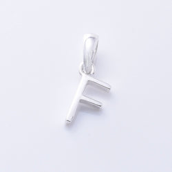 P1335 - F 925 silver initial pendant - F