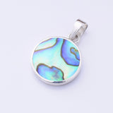 P1334 - 925 silver abalone tree of life 12mm pendant
