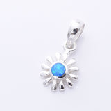 P1317 - 925 silver Imm blue opal daisy pendant