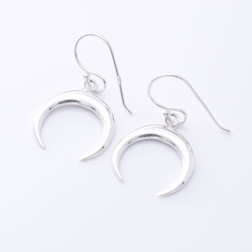 E924 - 925 silver crescent goddess  earrings