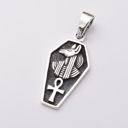 P1064 - 925 silver anubis coffin pendant