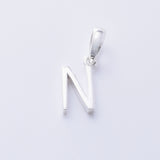 P1335 - N 925 silver initial pendant - N