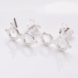 S856 - 925 silver spectacle stud earrings