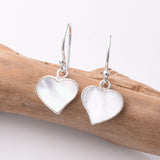 E774 - 925 Silver MOP heart drop earrings