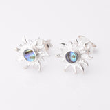 S960 - 925 silver abalone sunburst stud earrings