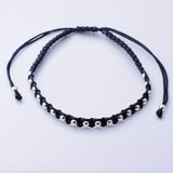 B070 - 925 silver bead and cord bracelet