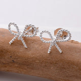 S936 - 925 silver bow stud earrings