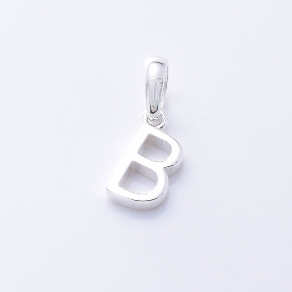 P1335 - B 925 silver initial pendant - B