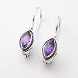 E902 - 925 silver amethyst marquis earrings