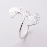 R311 - 925 silver ginkgo leaf ring