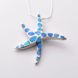 P1122 - 925 silver Imm opal starfish pendant