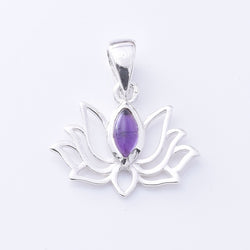 P1354 - 925 silver  small lotus flower AM pendant