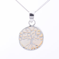 P1313 - 925 silver tree of life MOP 12mm pendant