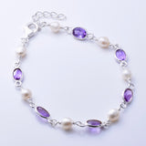 B056 - 925 silver amethyst and FWP bracelet