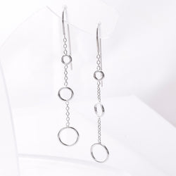 E821 - 925 silver hoop and chain earrings
