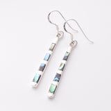 E841 - 925 silver abalone bar earrings