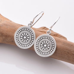 E820 - 925 silver mandala disc earrings