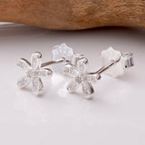 S886 - 925 silver CZ daisy stud earrings