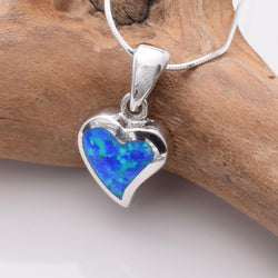 P1070 - 925 silver imm opal heart pendant