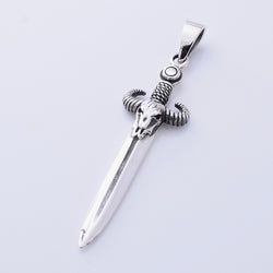P1330 - 925 silver sword with horns pendant