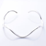 B052 - 925 silver wavy open bangle