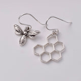 E786 - 925 silver bee honeycomb earrings