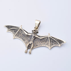 P1287 - Solid bronze bat pendant