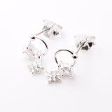 S1005 - 925 silver & cz tiny north star hoop stud earrings