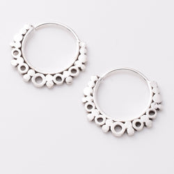 E845 - 925 silver 12mm mandala earrings