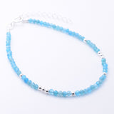 B079 - 925 silver apatite 2mm faceted bracelet