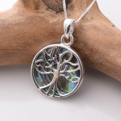 P1093 - 925 silver AB tree of life pendant