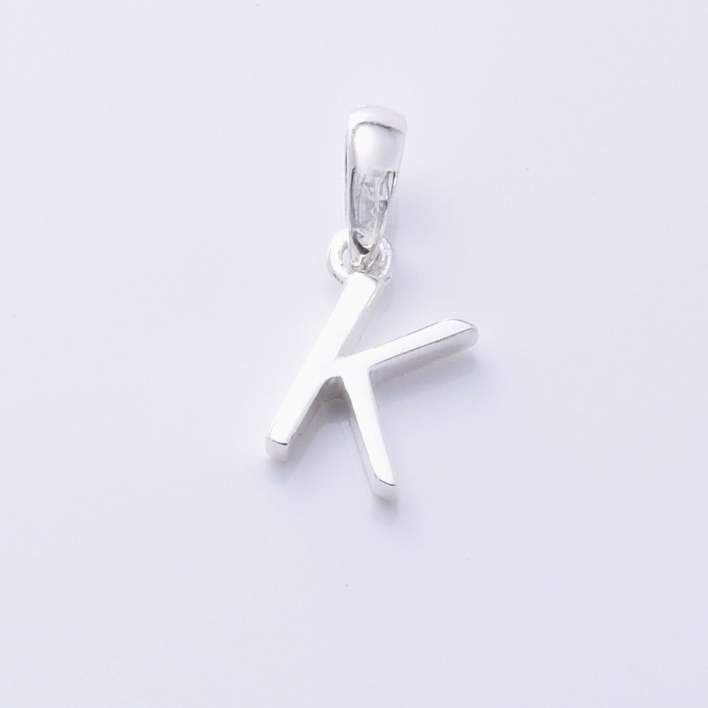 P1335 - K 925 silver initial pendant - K