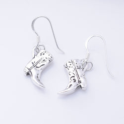 E921 - 925 silver cowboy boot earrings