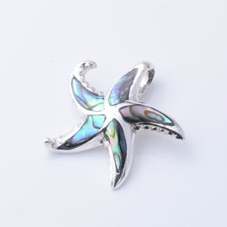 P1278 - 925 silver abalone starfish pendant