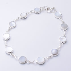 B060 - 925 silver abalone/MOP disc bracelet