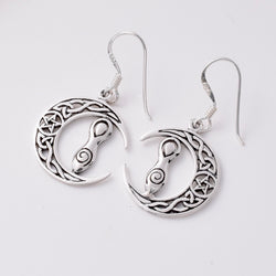 E794 - 925 silver Celtic moon goddess earrings