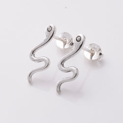 S939 - 925 silver snake stud earrings