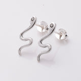 S939 - 925 silver snake stud earrings