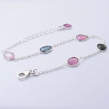 B075 - 925 silver and turmaline link bracelet