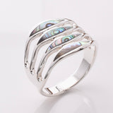 R312 - 925 silver and abalone stripe ring