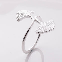 R311 - 925 silver ginkgo leaf ring