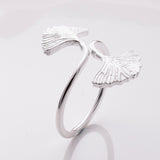 R311 - 925 silver ginkgo leaf ring