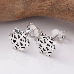 S829 - 925 silver snowflake stud earrings