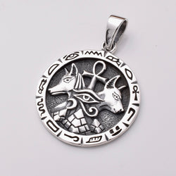 P1052 - 925 silver egyptian gods round pendant