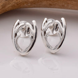 S906 - 925 silver antlers stud earrings