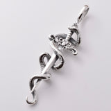 P1076 - 925 Silver Sword and snake pendant