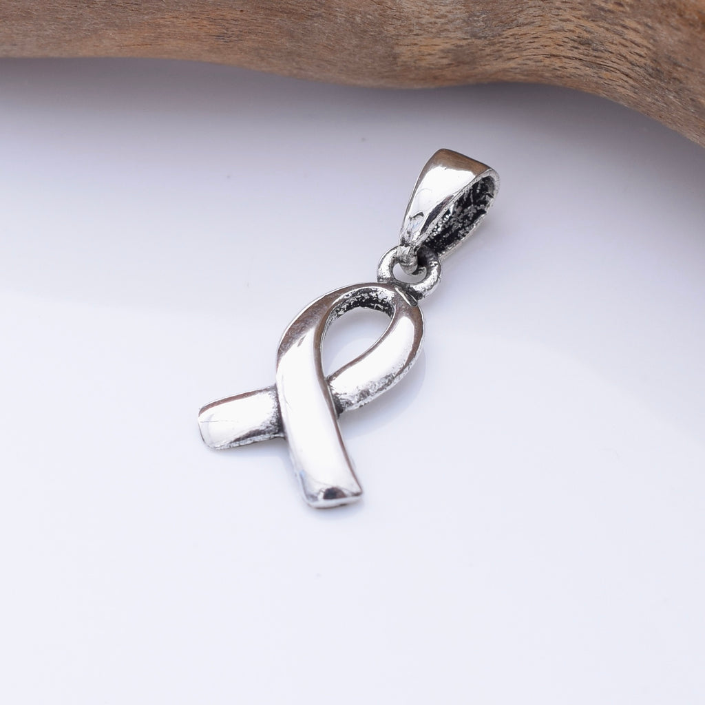 P1309 - 925 silver wareness ribbon pendant