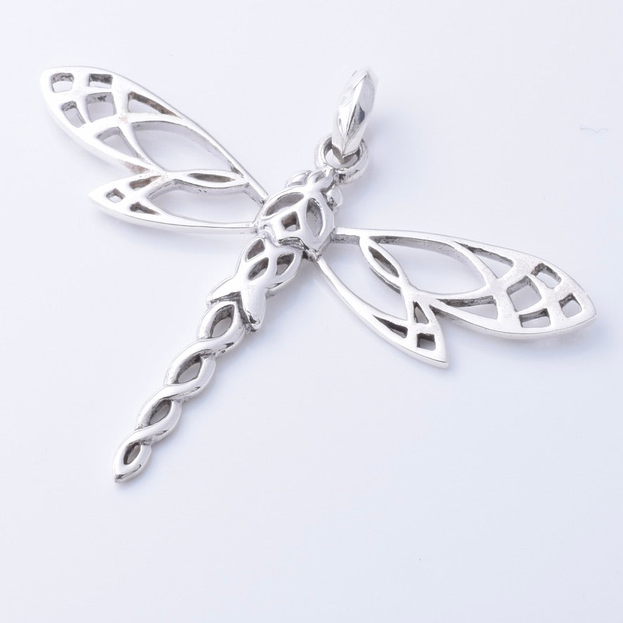 P1279 - 925 silver knotwork dragonfly pendant