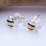 S1052 - 925 silver stamped bumble bee stud earrings