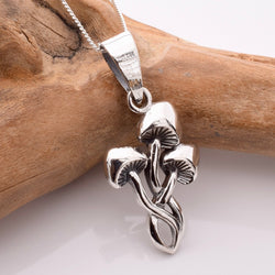 P1212 - 925 silver triple toadstool pendant